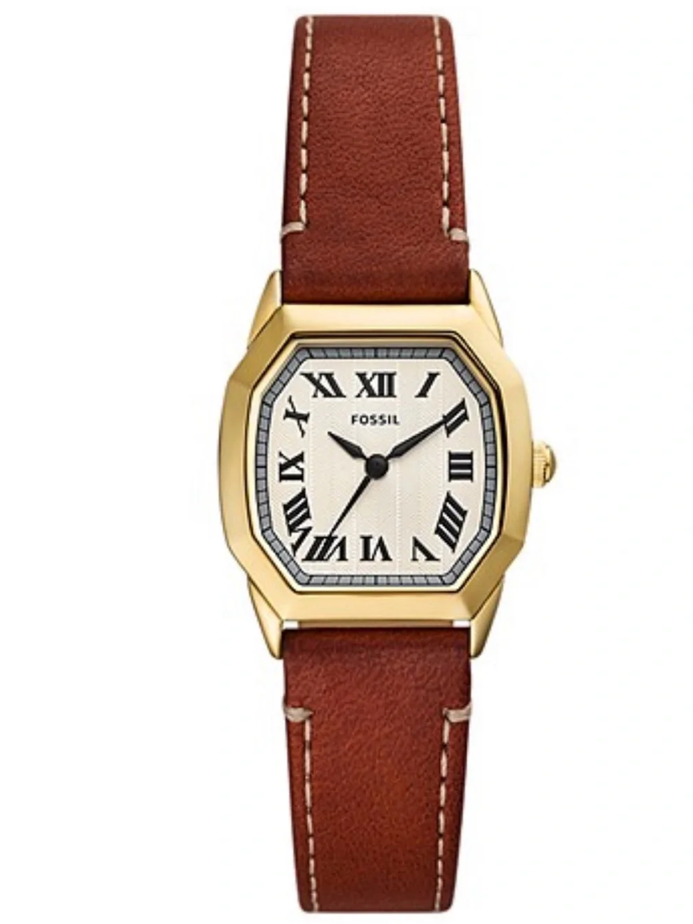Fossil Women's Harlow Three-Hand Medium Brown Leather Watch 27mm